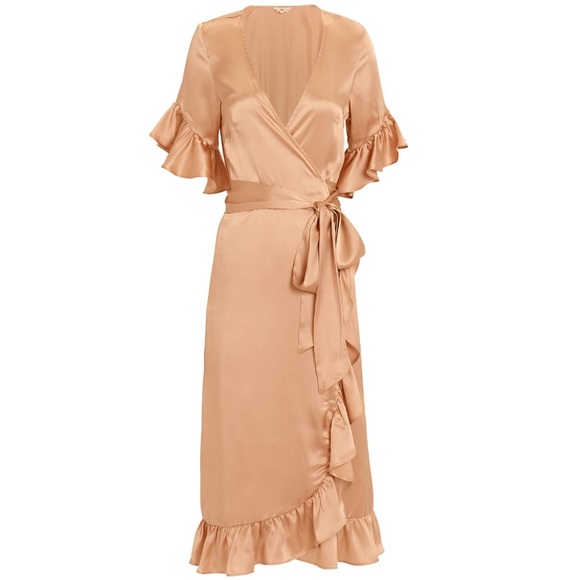 NIGHTCAP CLOTHING Silk Ruffle Wrap Dress - Picture 1 of 8